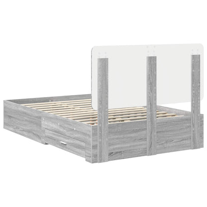 Struttura del letto con testiera Grigio Sonoma 120 x 190 cm | homemem39