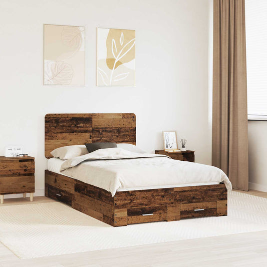 Struttura del letto con testiera Legno vecchio 120 x 190 cm | homemem39