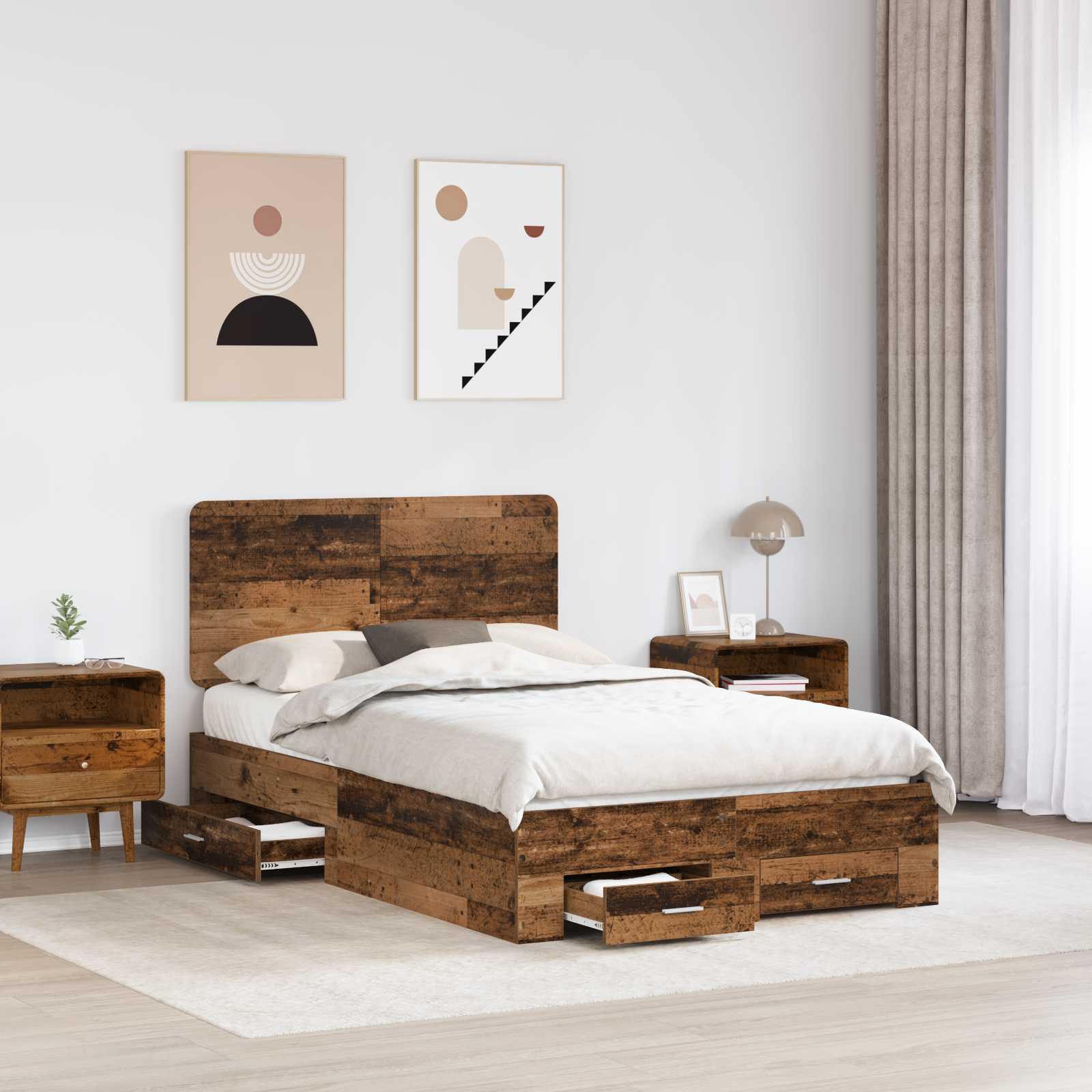 Struttura del letto con testiera Legno vecchio 120 x 190 cm | homemem39