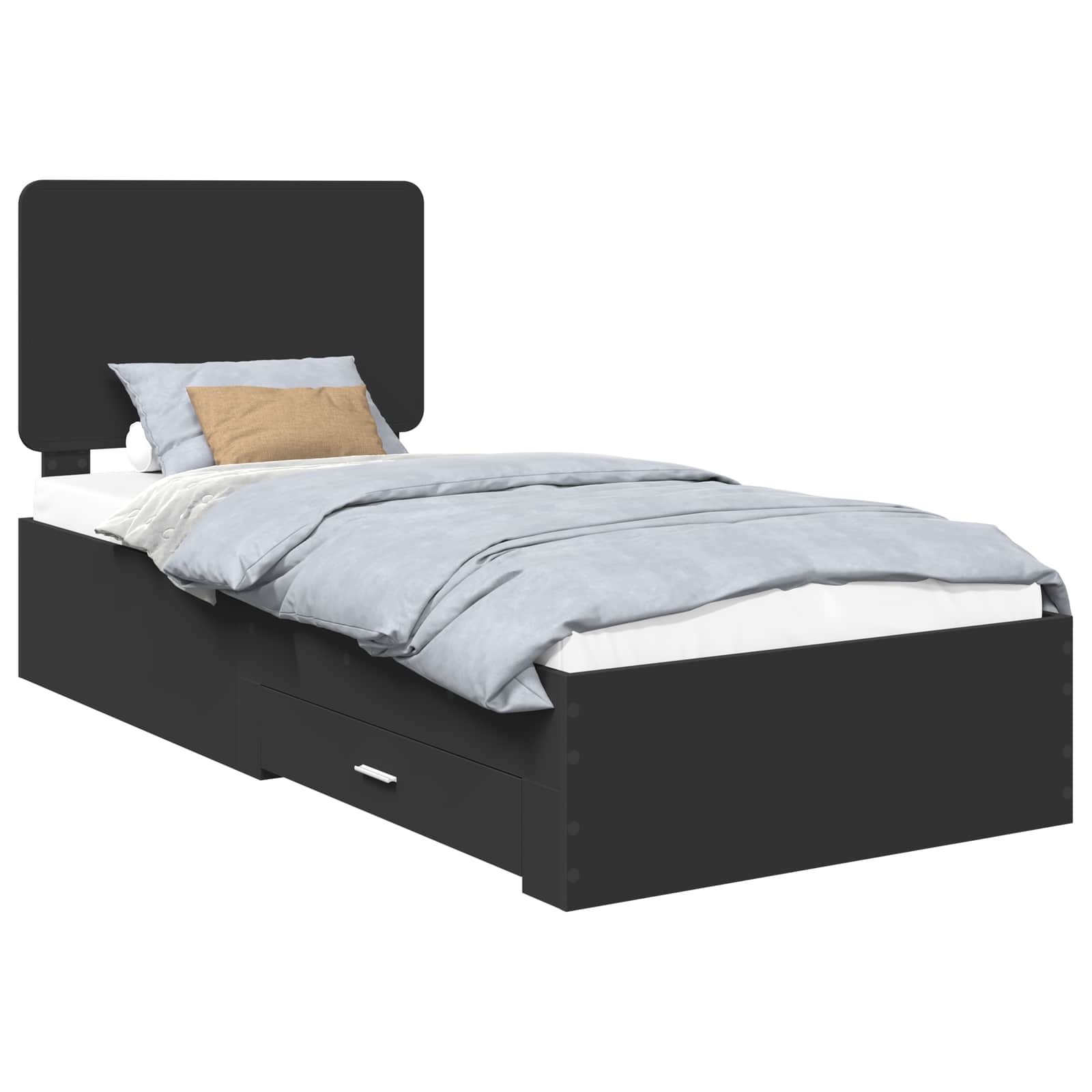 Struttura del letto Nero 100 x 200 cm Legno multistrato | homemem39