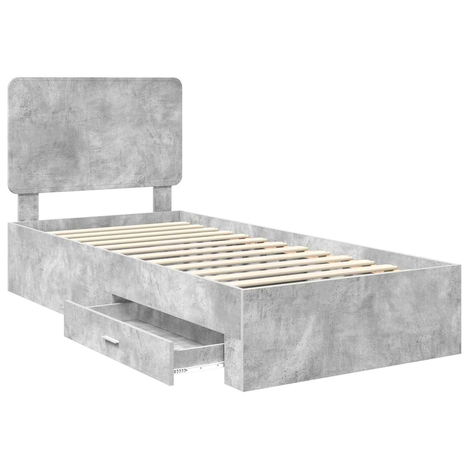 Struttura del letto con testiera Grigio cemento 100 x 200 cm | homemem39