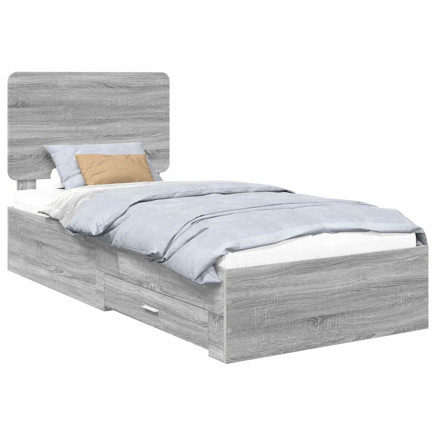 Struttura del letto con testiera Grigio Sonoma 100 x 200 cm | homemem39
