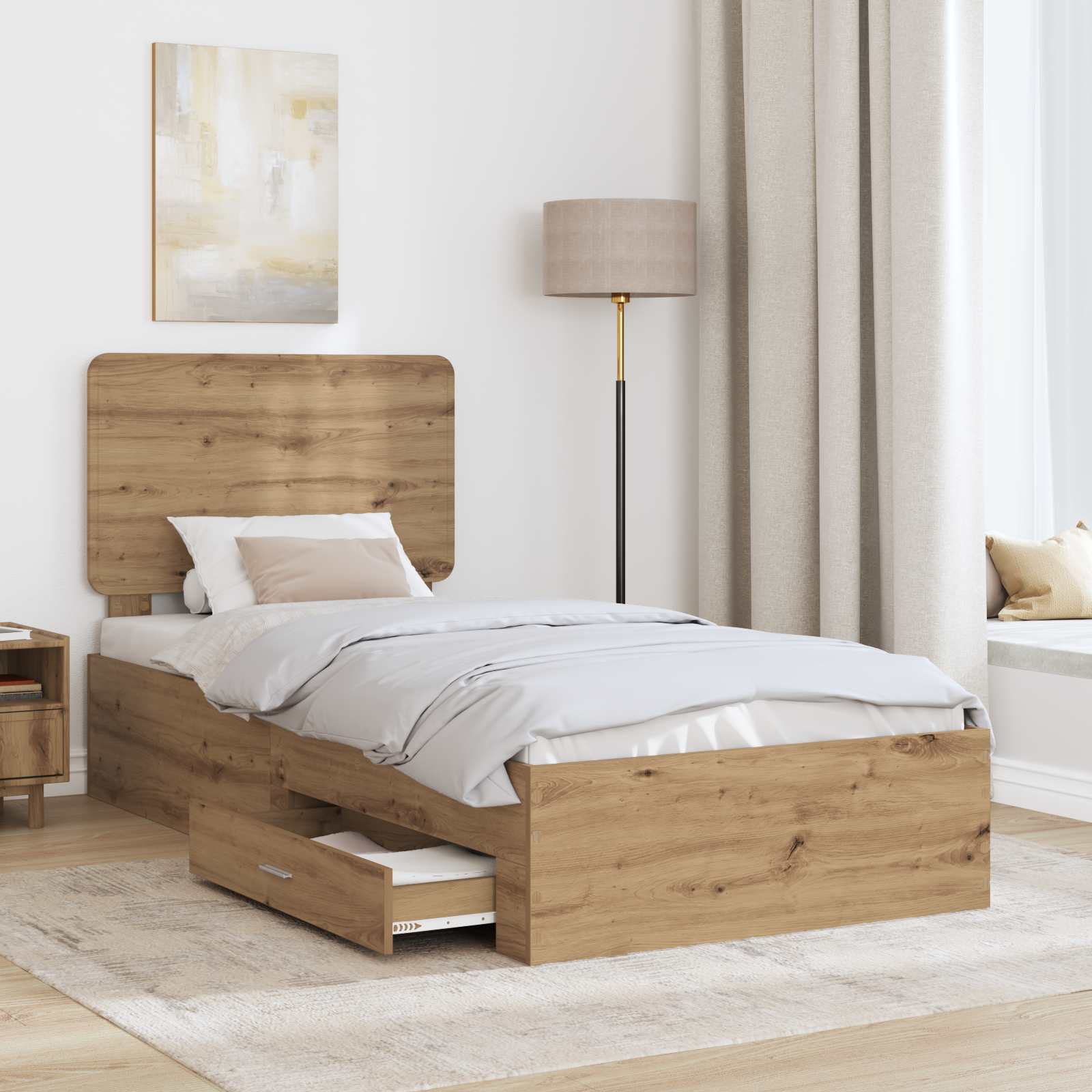 Struttura del letto Rovere artigianale 100 x 200 cm | homemem39