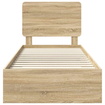Struttura del letto Rovere Sonoma 90 x 200 cm Legno multistrato | homemem39