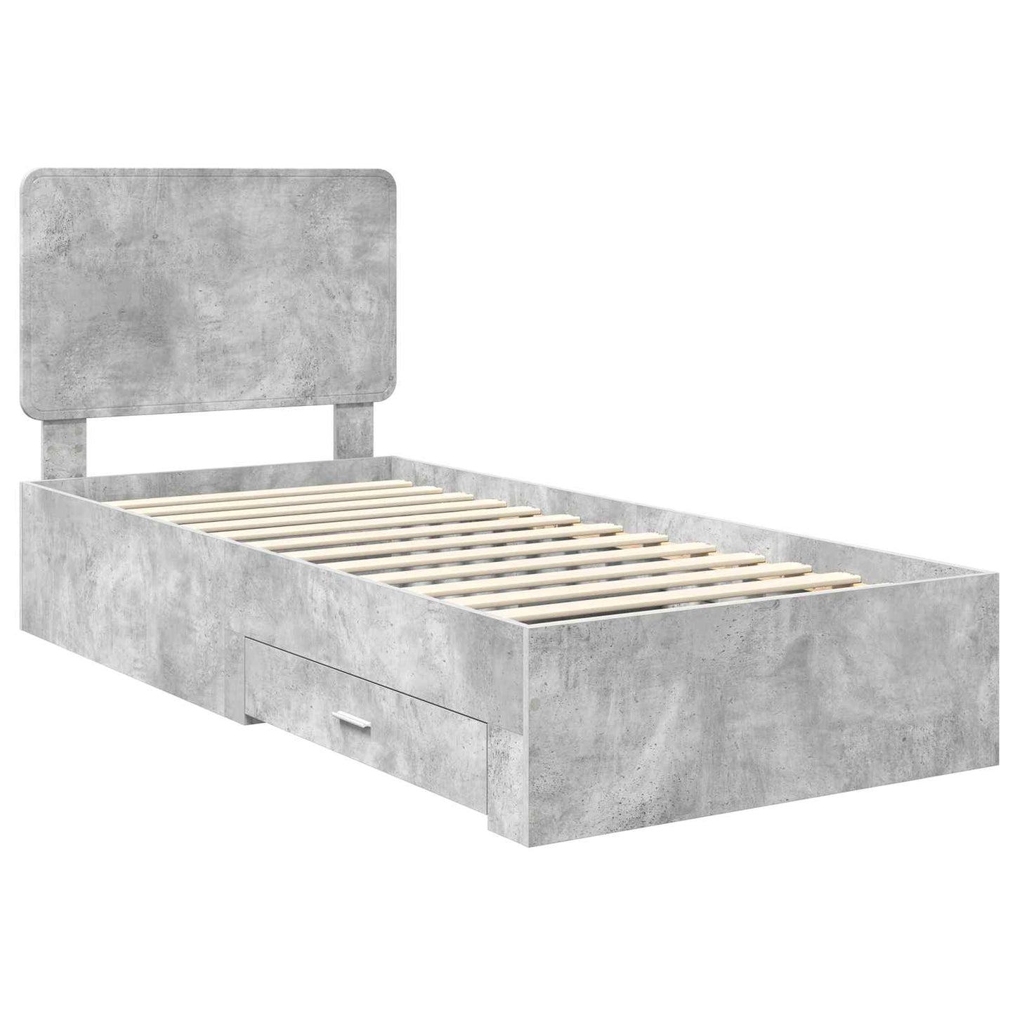 Struttura del letto con testiera Grigio cemento 90 x 200 cm | homemem39
