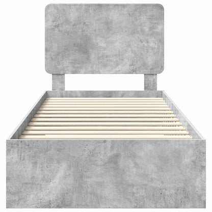 Struttura del letto con testiera Grigio cemento 90 x 200 cm | homemem39