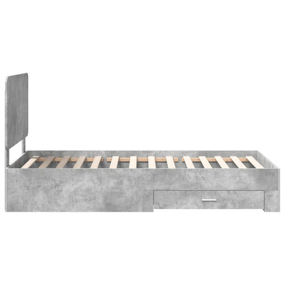 Struttura del letto con testiera Grigio cemento 90 x 200 cm | homemem39