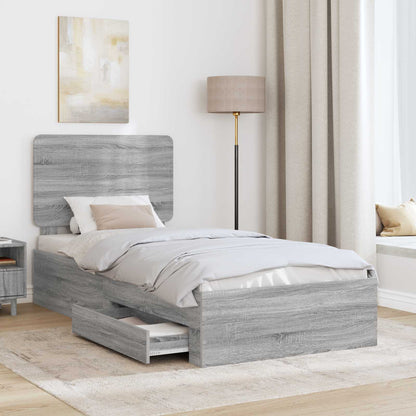 Struttura del letto Grigio Sonoma 90 x 200 cm Legno multistrato | homemem39