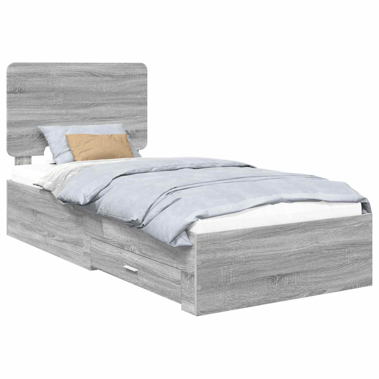 Struttura del letto Grigio Sonoma 90 x 200 cm Legno multistrato | homemem39