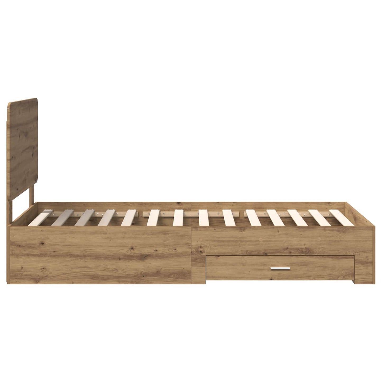 Struttura del letto con cassetto Rovere artigianale 90 x 200 cm | homemem39
