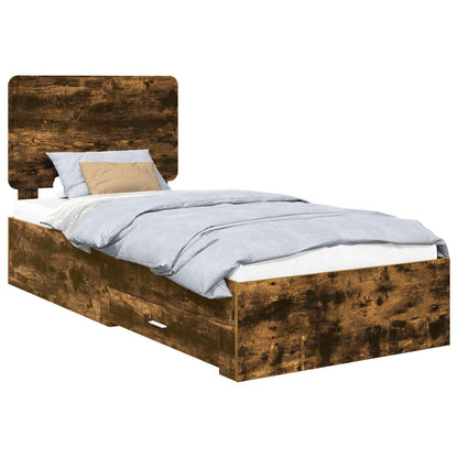 Struttura del letto Rovere fumé 90 x 190 cm Legno multistrato | homemem39