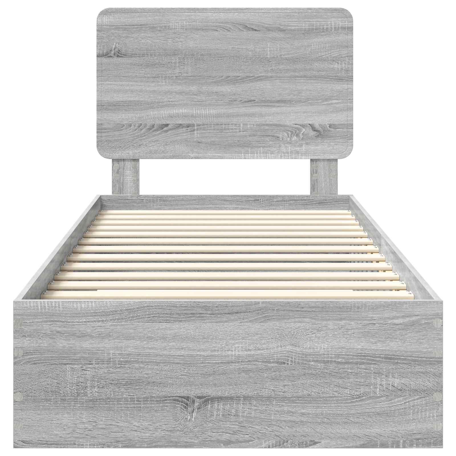 Struttura del letto Grigio Sonoma 90 x 190 cm Legno multistrato | homemem39