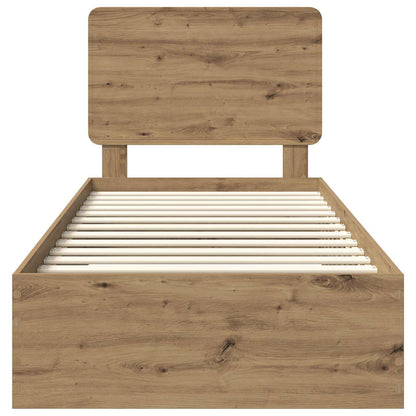 Struttura del letto con cassetto Rovere artigianale 90 x 190 cm | homemem39