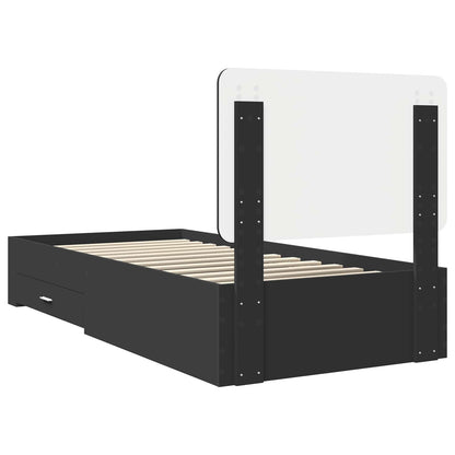 Struttura del letto Nero 75 x 190 cm Legno multistrato | homemem39