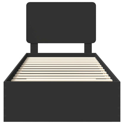 Struttura del letto Nero 75 x 190 cm Legno multistrato | homemem39