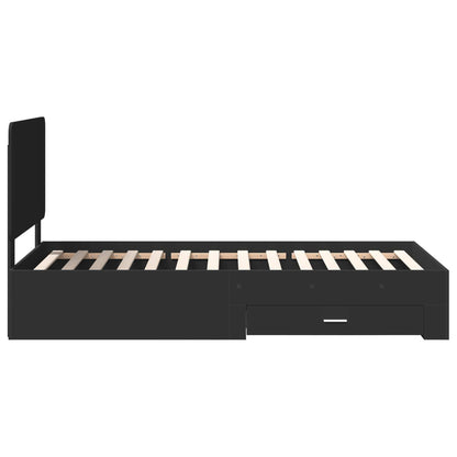 Struttura del letto Nero 75 x 190 cm Legno multistrato | homemem39