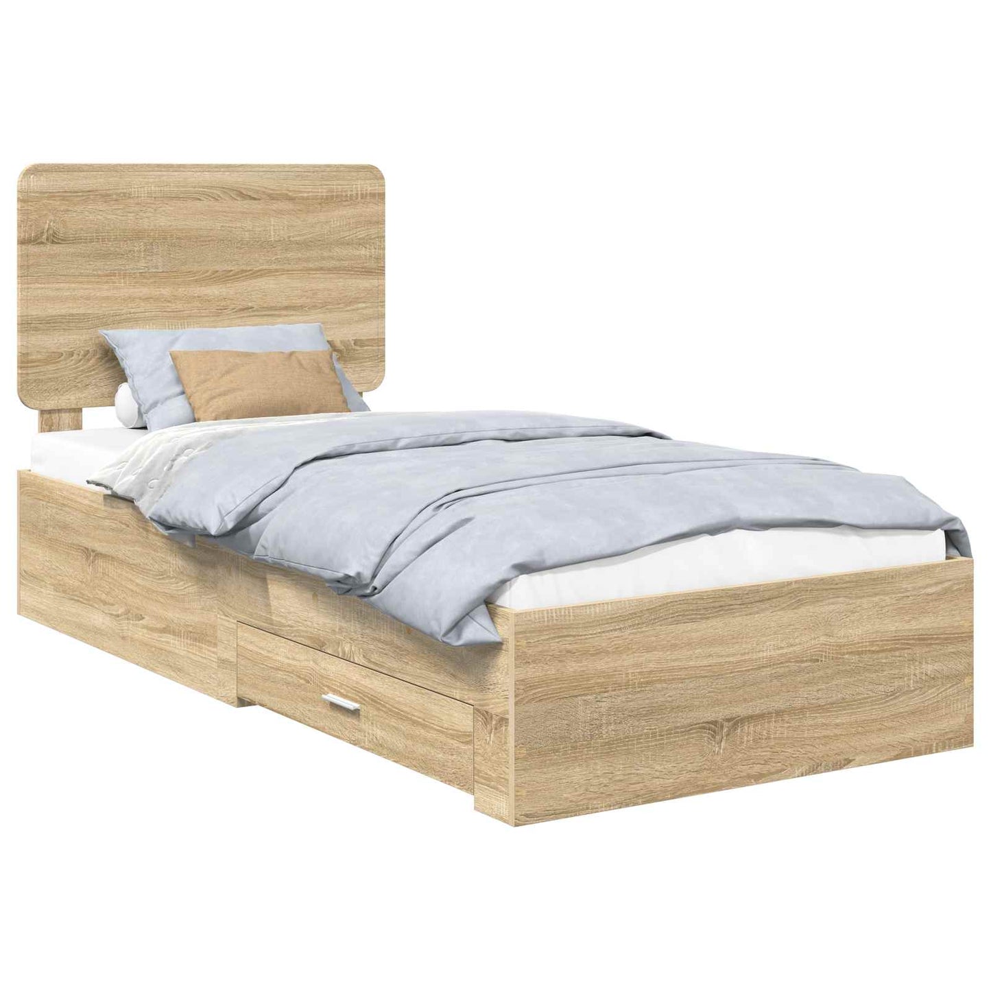 Struttura del letto Rovere Sonoma 75 x 190 cm Legno multistrato | homemem39