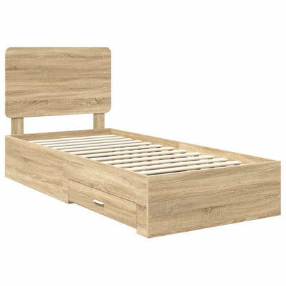Struttura del letto Rovere Sonoma 75 x 190 cm Legno multistrato | homemem39