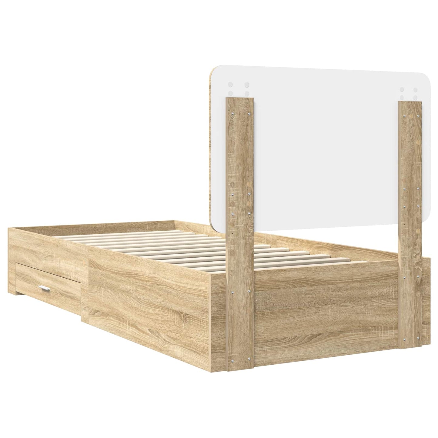 Struttura del letto Rovere Sonoma 75 x 190 cm Legno multistrato | homemem39