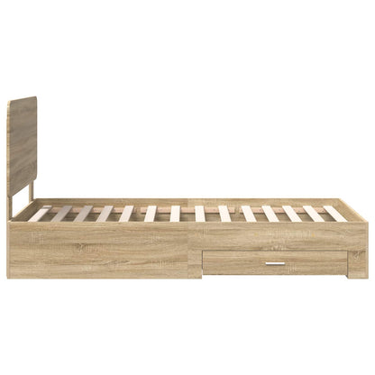 Struttura del letto Rovere Sonoma 75 x 190 cm Legno multistrato | homemem39