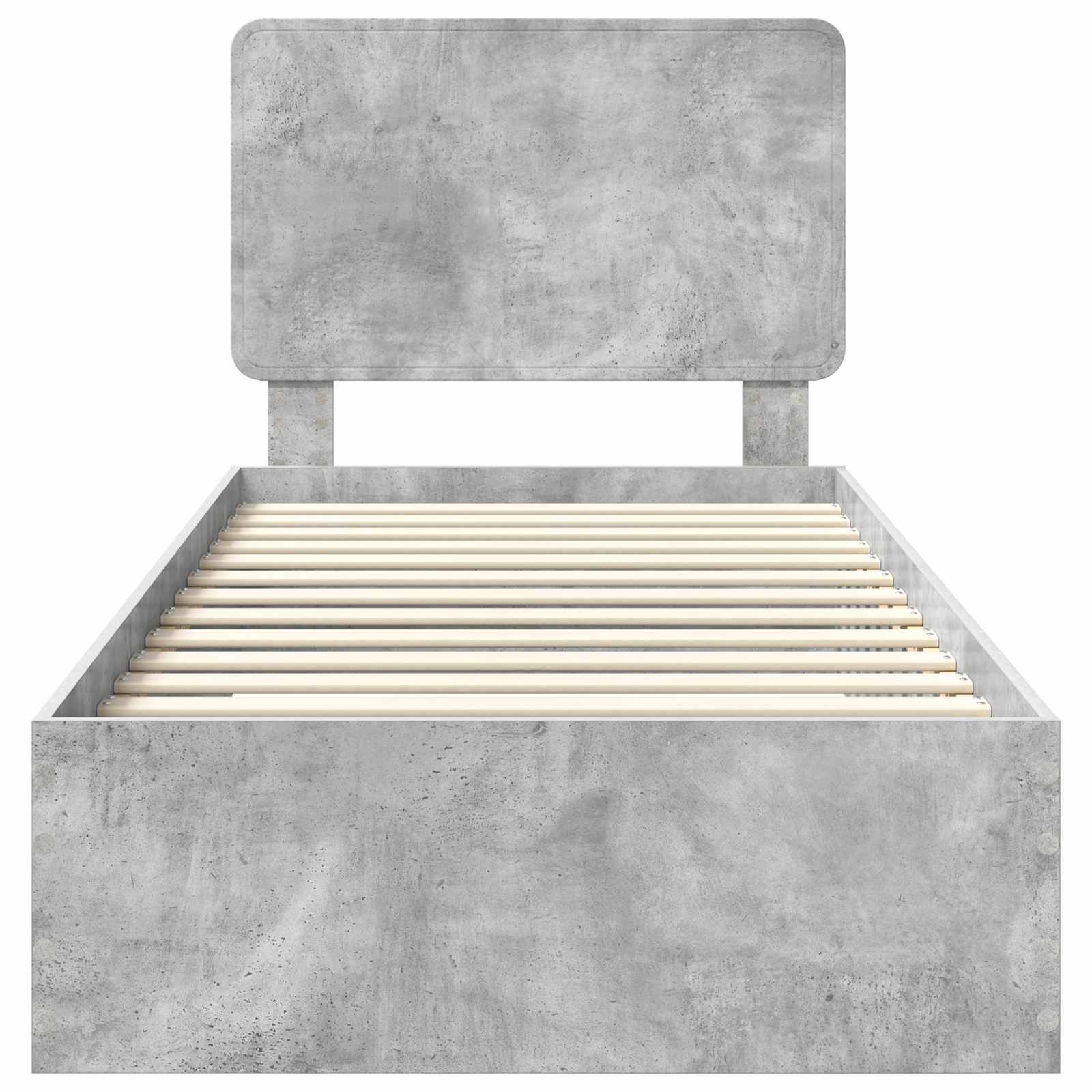 Struttura del letto con testiera Grigio cemento 70 x 190 cm | homemem39