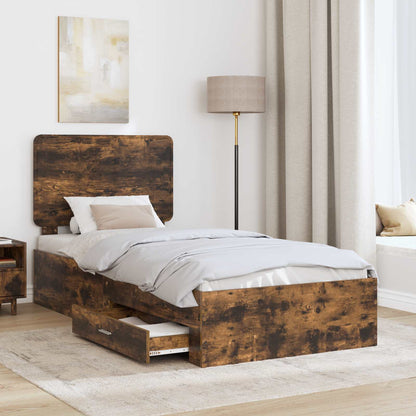 Struttura del letto Rovere fumé 75 x 190 cm Legno multistrato | homemem39