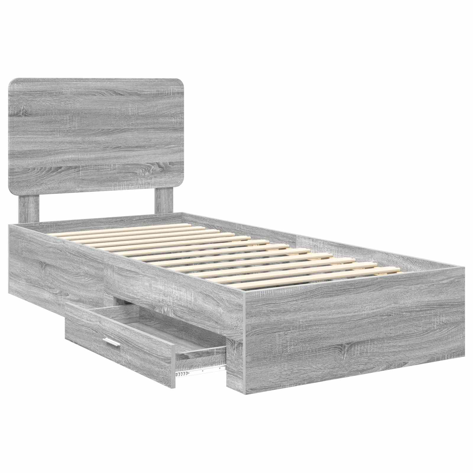 Struttura del letto Grigio Sonoma 75 x 190 cm Legno multistrato | homemem39