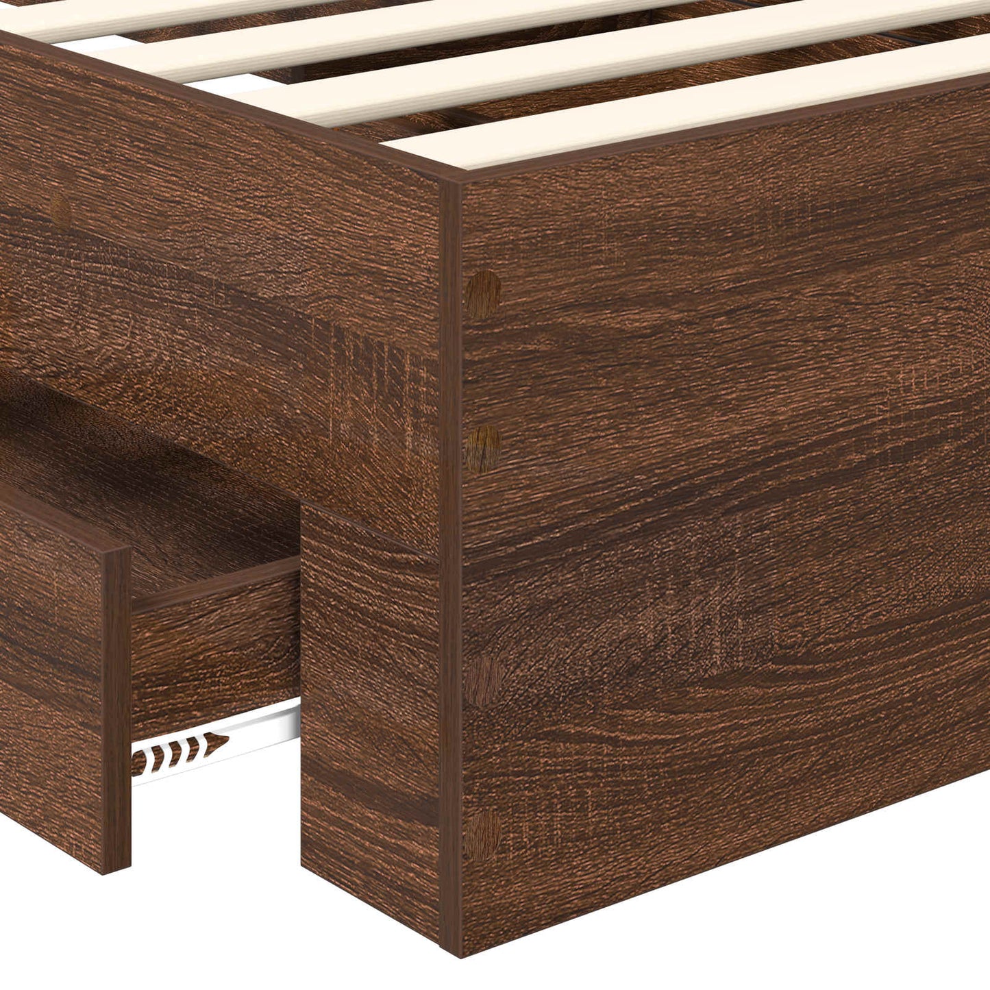 Struttura del letto con testiera Rovere Marrone 75 x 190 cm | homemem39