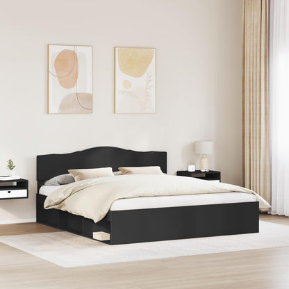 Struttura del letto Nero 200 x 200 cm Pino massello | homemem39