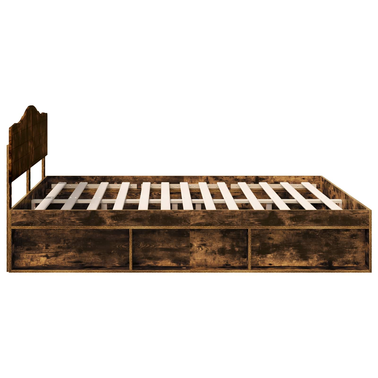 Struttura del letto Rovere fumé 200 x 200 cm Pino massello | homemem39