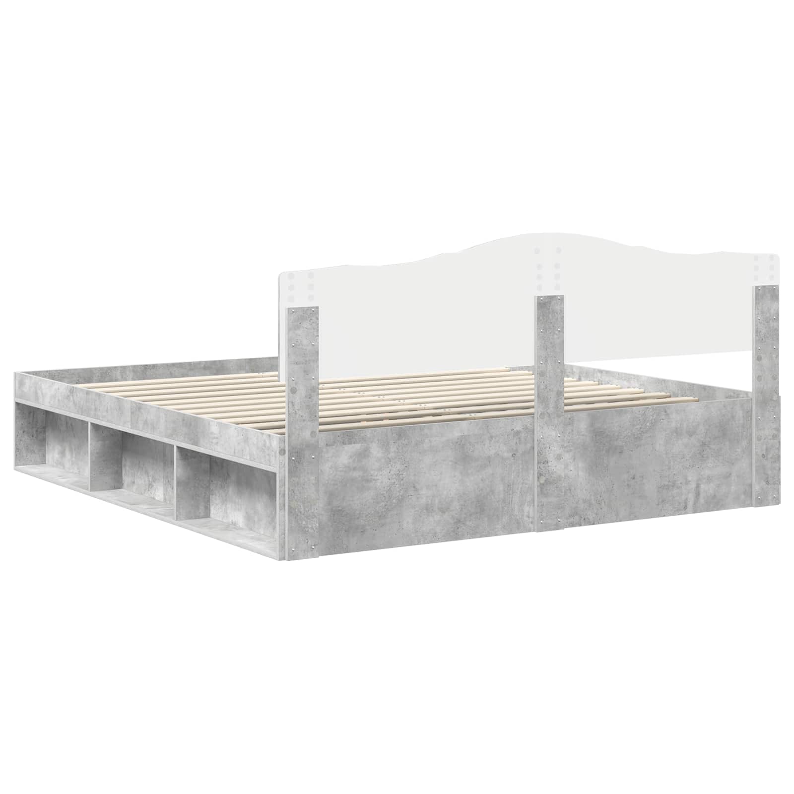 Struttura del letto Calcestruzzo 180 x 200 cm Pino massello | homemem39