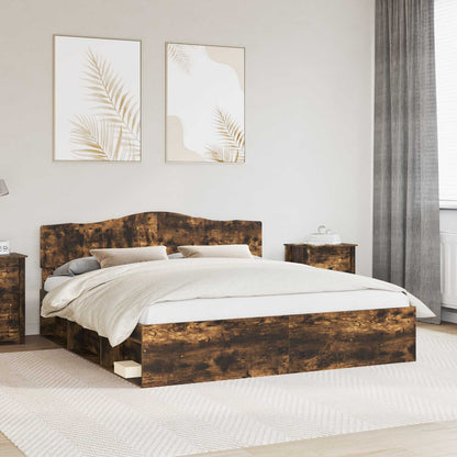 Struttura del letto Rovere fumé 180 x 200 cm Pino massello | homemem39