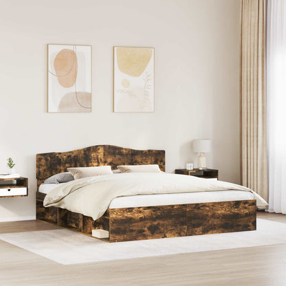 Struttura del letto Rovere fumé 180 x 200 cm Pino massello | homemem39