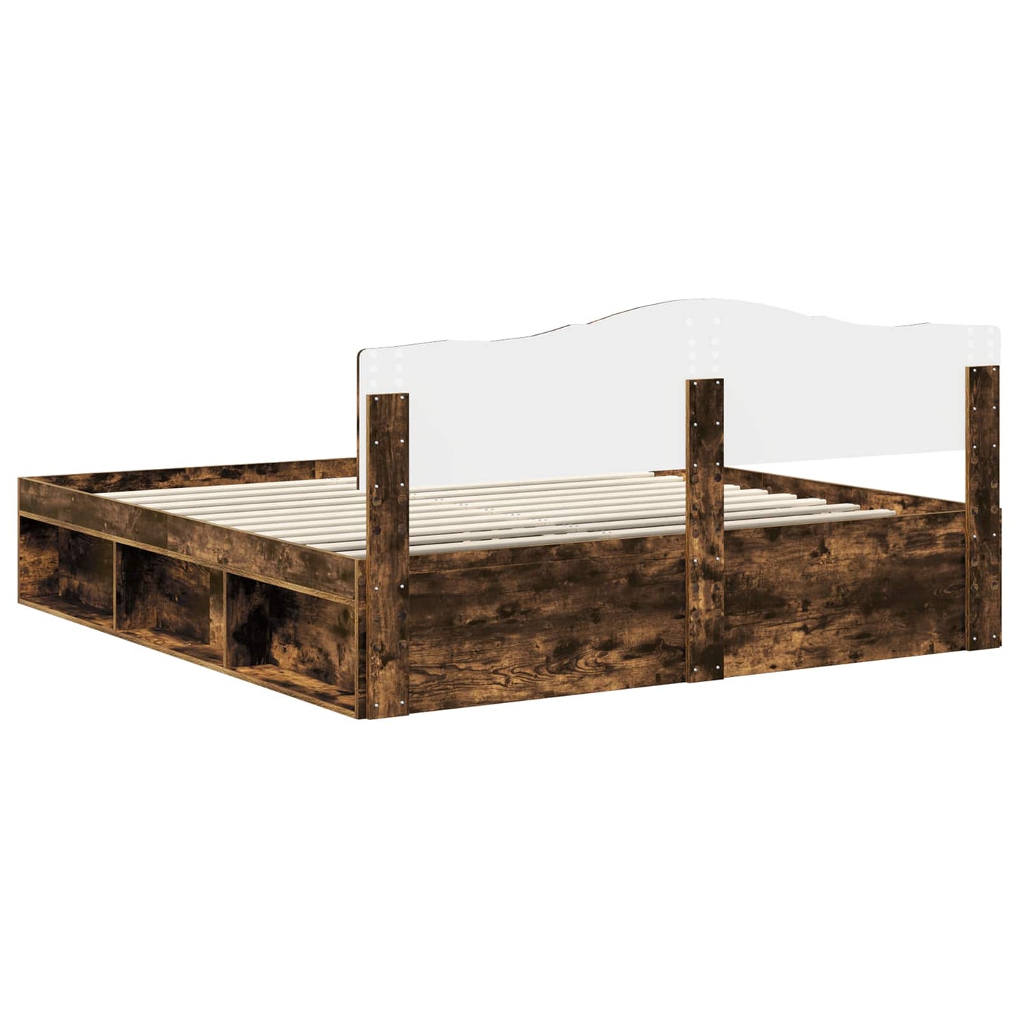 Struttura del letto Rovere fumé 180 x 200 cm Pino massello | homemem39