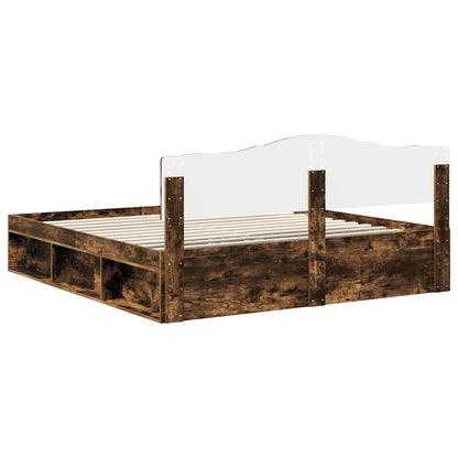 Struttura del letto Rovere fumé 180 x 200 cm Pino massello | homemem39