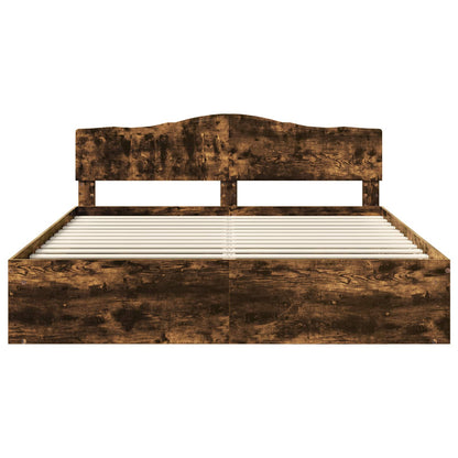 Struttura del letto Rovere fumé 180 x 200 cm Pino massello | homemem39