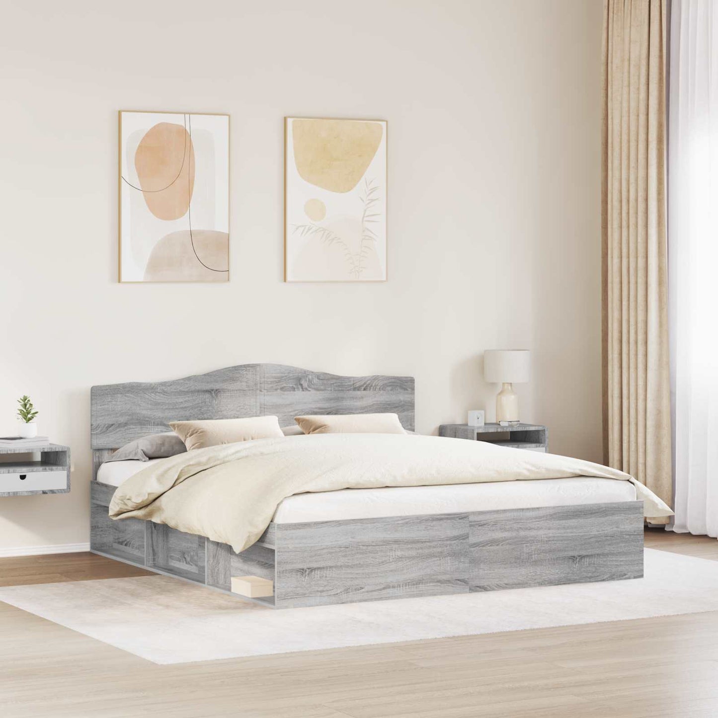 Struttura del letto Grigio Sonoma 180 x 200 cm Pino massello | homemem39