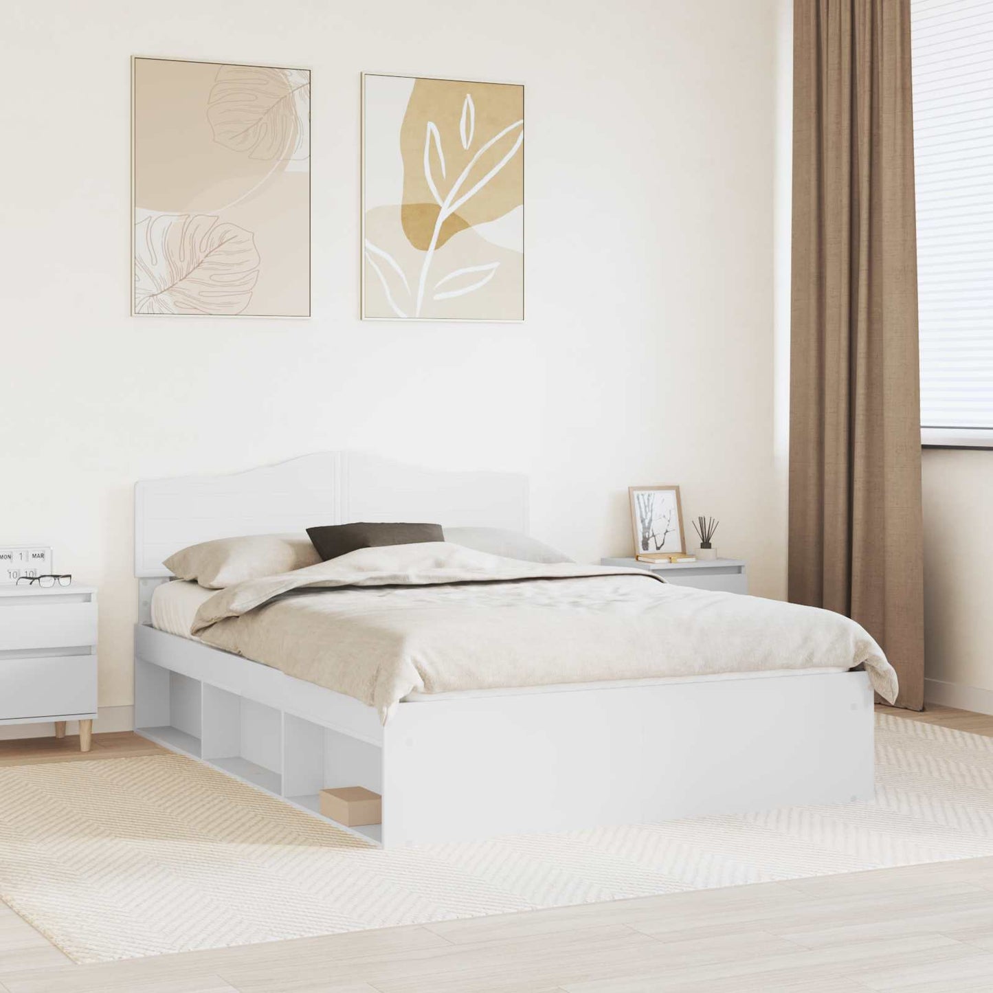 Struttura del letto Bianco 160 x 200 cm Pino massello | homemem39