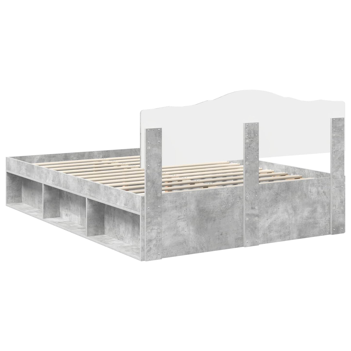 Struttura del letto Calcestruzzo 140 x 200 cm Pino massello | homemem39