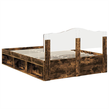 Struttura del letto Rovere fumé 140 x 200 cm Pino massello | homemem39