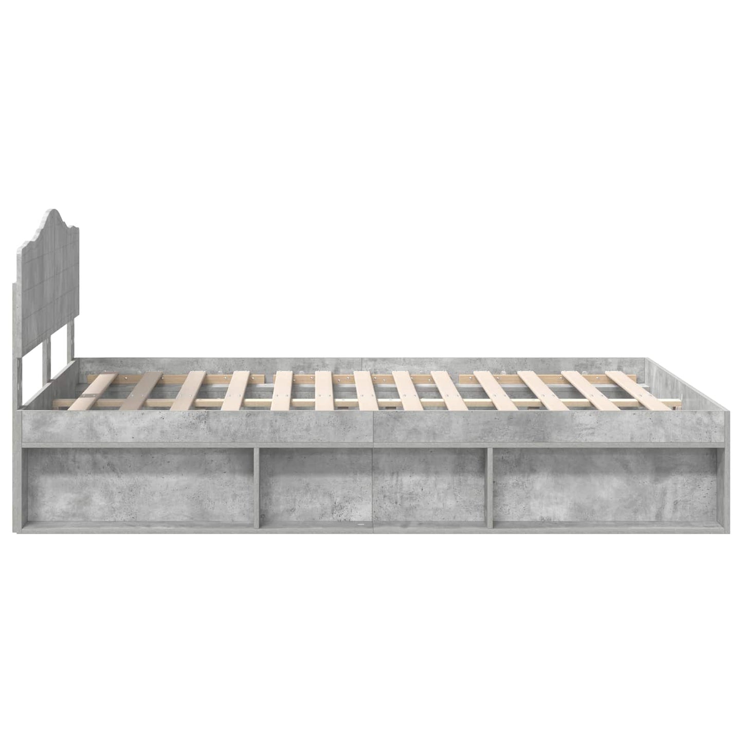 Struttura del letto Calcestruzzo 140 x 190 cm Pino massello | homemem39