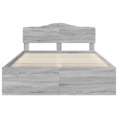 Struttura del letto Grigio Sonoma 140 x 190 cm Pino massello | homemem39
