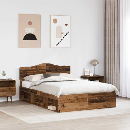 Struttura del letto Legno vecchio 140 x 190 cm Pino massello | homemem39