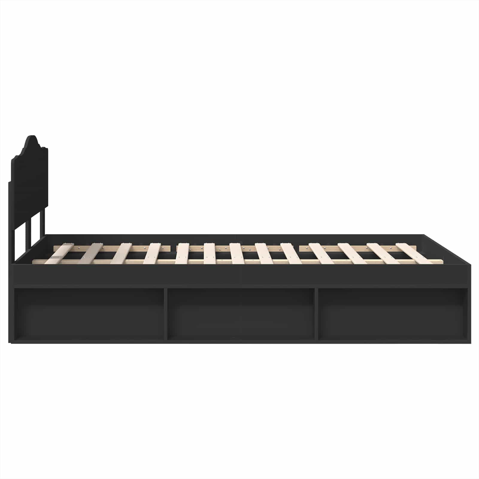 Struttura del letto Nero 135 x 190 cm Pino massello | homemem39