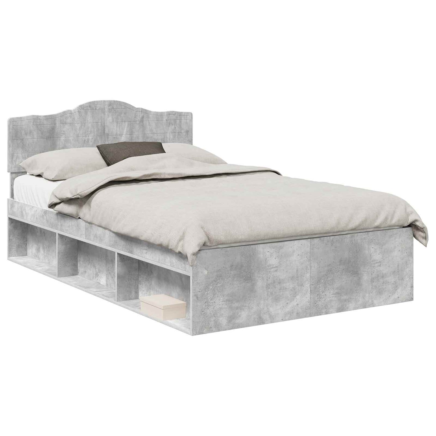 Struttura del letto Grigio Concretè 135 x 190 cm Pino massello | homemem39
