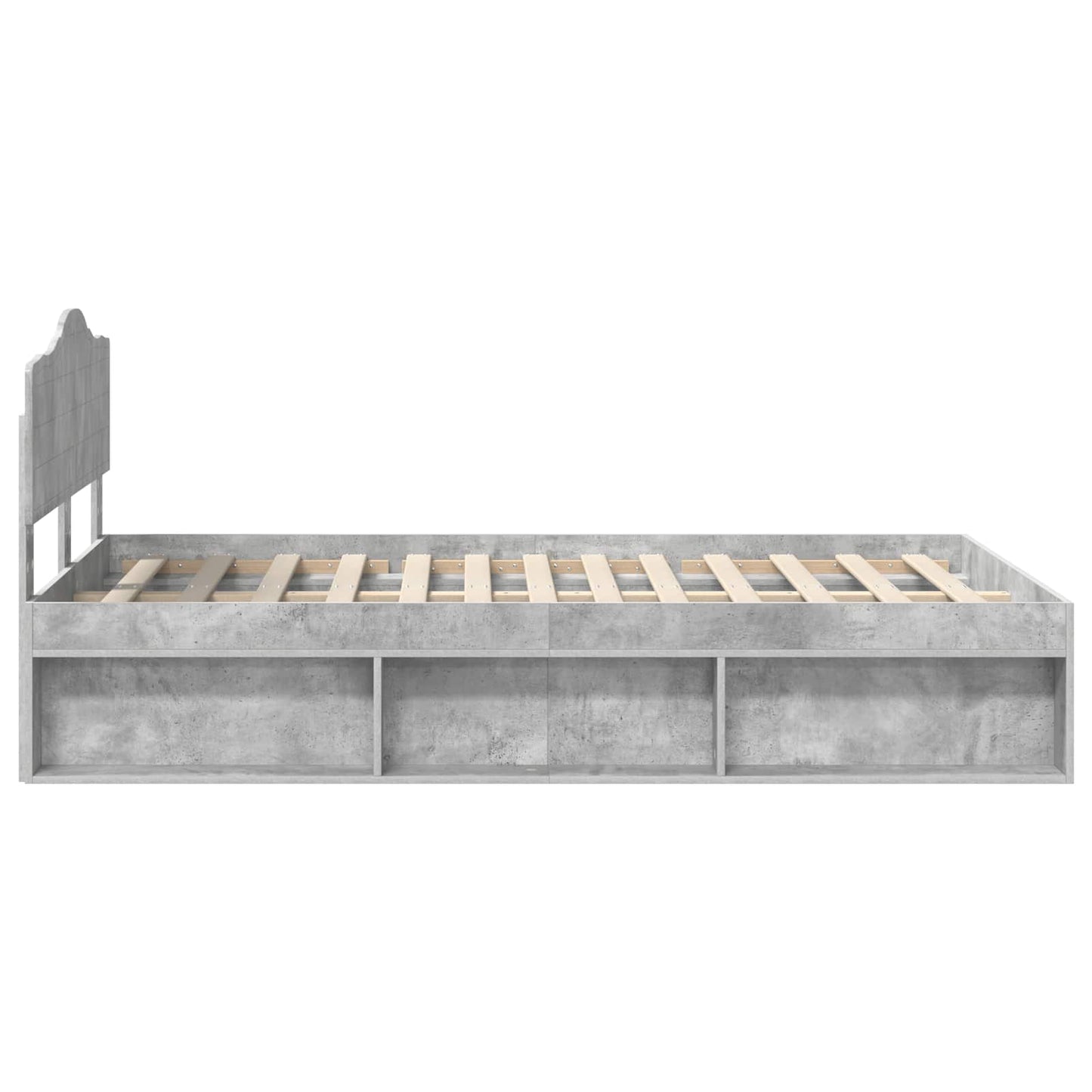 Struttura del letto Grigio Concretè 135 x 190 cm Pino massello | homemem39