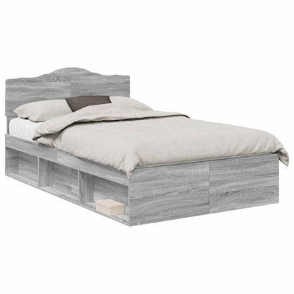 Struttura del letto Grigio Sonoma 135 x 190 cm Pino massello | homemem39