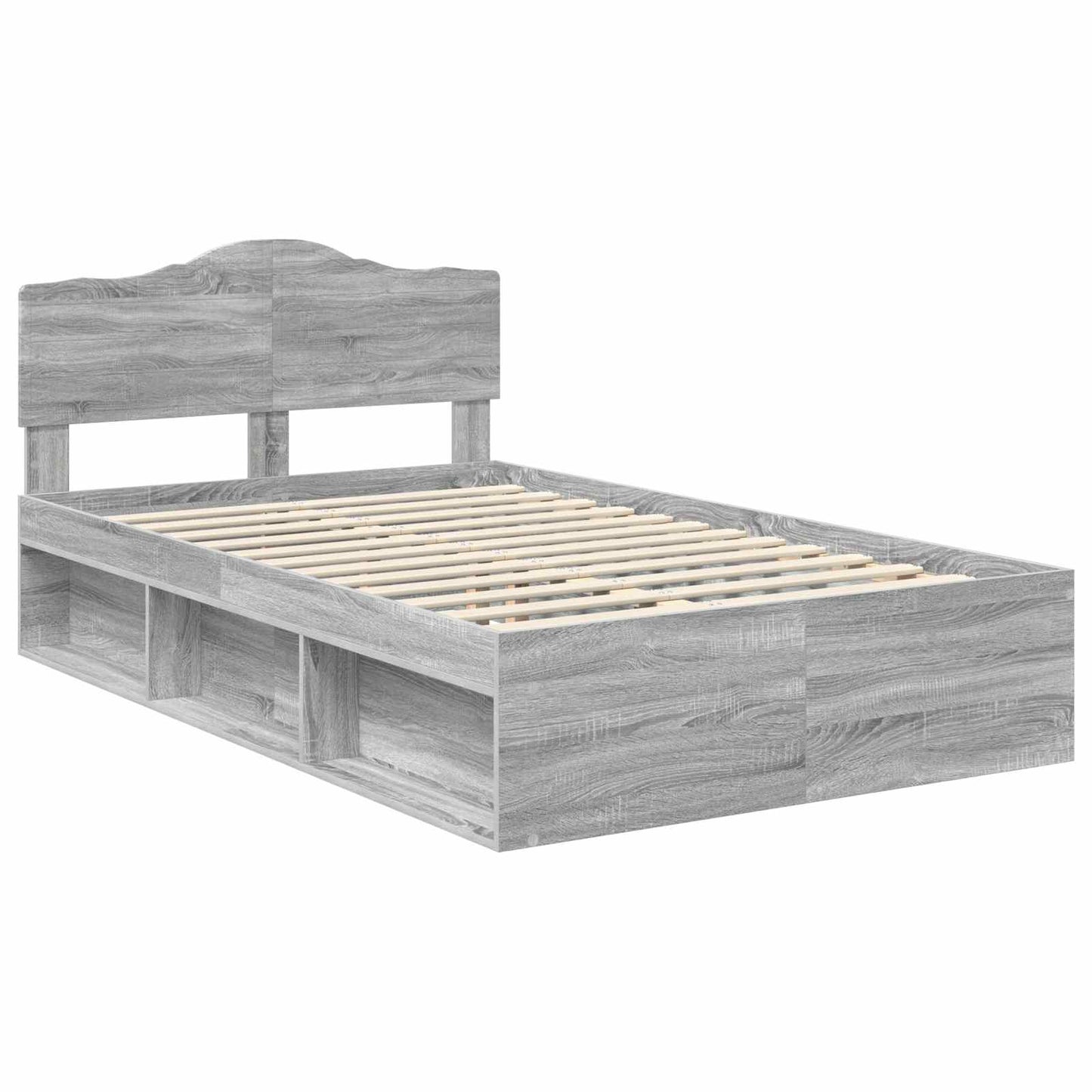 Struttura del letto Grigio Sonoma 135 x 190 cm Pino massello | homemem39