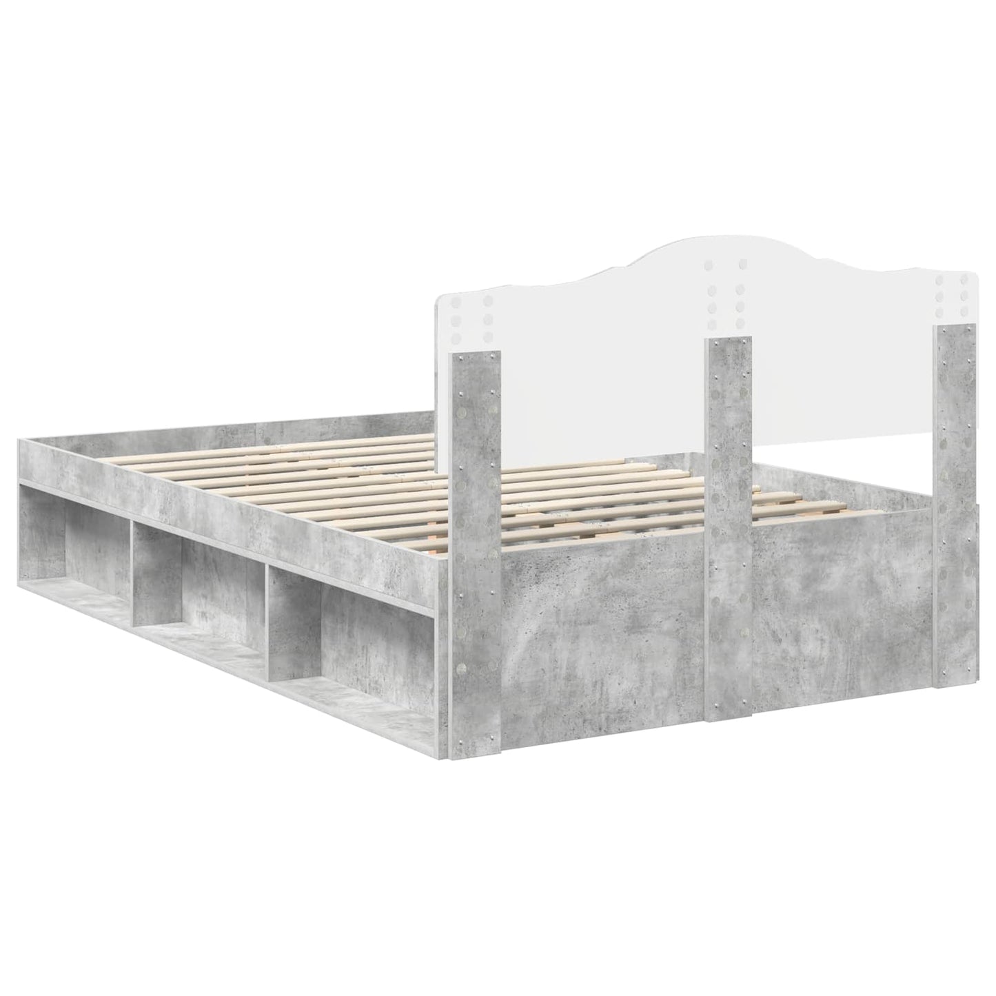 Struttura del letto Calcestruzzo 120 x 190 cm Pino massello | homemem39
