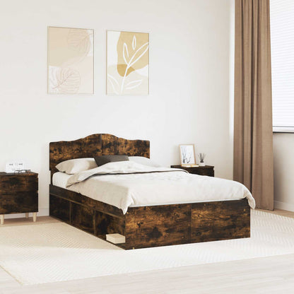 Struttura del letto Rovere fumé 120 x 190 cm Pino massello | homemem39